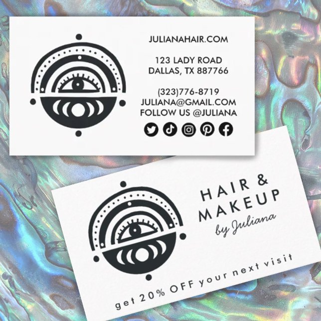 Cartão De Desconto Ícones Místicos das Luas Oculares Arco-íris Ícones (Criador carregado)