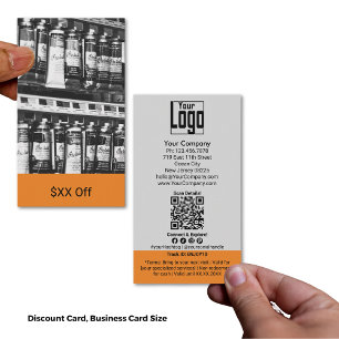 Cartão De Desconto Imagem de Serviço Laranja Acentos $XX Desativado