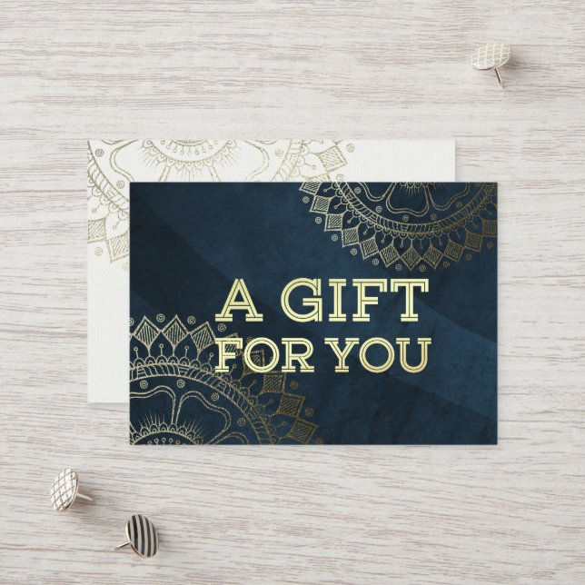 Cartão De Desconto Instrutor de Meditação Yoga Dourado Mandala Marinh (Frente/Verso In Situ)