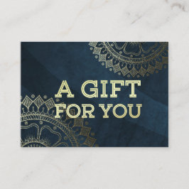 Cartão De Desconto Instrutor de Meditação Yoga Dourado Mandala Marinh