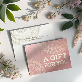 Cartão De Desconto Instrutor de Meditação Yoga Foil Rosa Gold Mandala