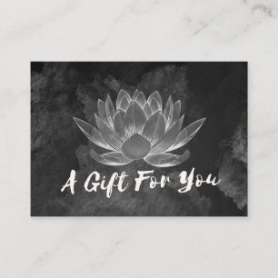 Cartão De Desconto Instrutor YOGA Meditation Reiki Black White Lotus