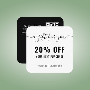 Cartão De Desconto Lealdade de código QR elegante Promo comercial pre