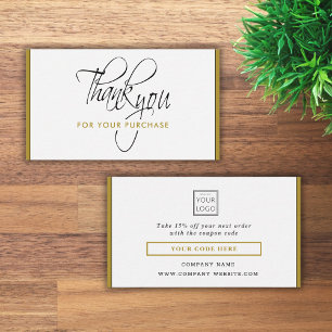 Cartão De Desconto Logotipo comercial Obrigado Empresa de Código Prom