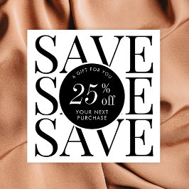 Cartão De Desconto Logotipo de empresa moderno minimalista obrigado