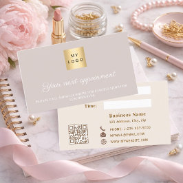 Cartão De Desconto Logotipo de negócios QR rosa mauve empoeirado