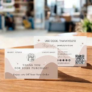 Cartão De Desconto Logotipo do fabricante de joias de tonalidades Boh