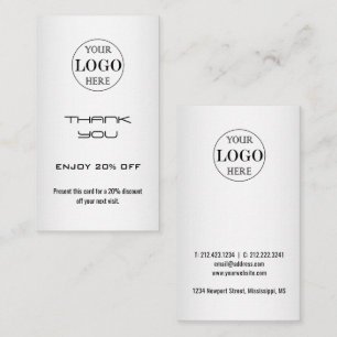 Cartão De Desconto Logotipo personalizado em segundo plano da Cinza d
