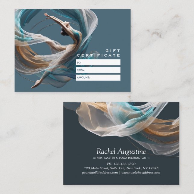 Cartão De Desconto Malhação de pilotos instrutores de ioga aérea voad (Frente/Verso)