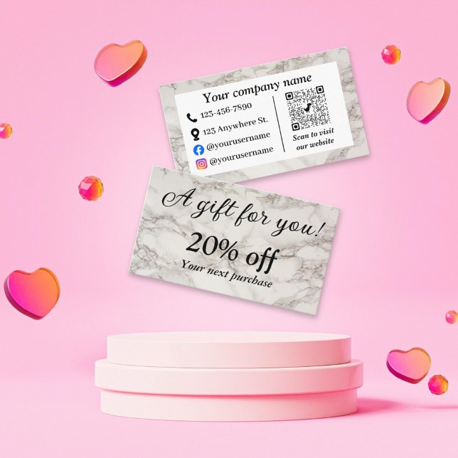Cartão De Desconto Mármore bege (Criador carregado)