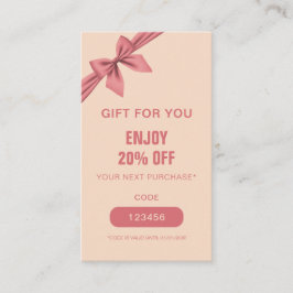 Cartão De Desconto Minimalist Dusty Rose Cream Beauty 