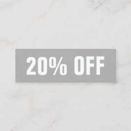 Cartão de desconto minimalista simples de cinzas m