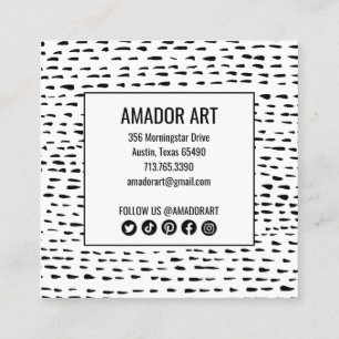 Cartão De Desconto Mínimo de pontos de traços feitos à mão, preto e b