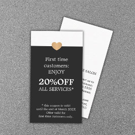 Cartão De Desconto Modern Elegant Beauty Salon First Time