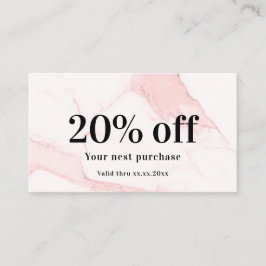 Cartão De Desconto Negócios elegantes de código qr para mármore cor-d