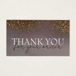 Cartão de desconto obrigado com glitter líquido