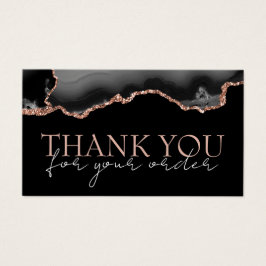 cartão de desconto obrigado rosa negra ágata doura