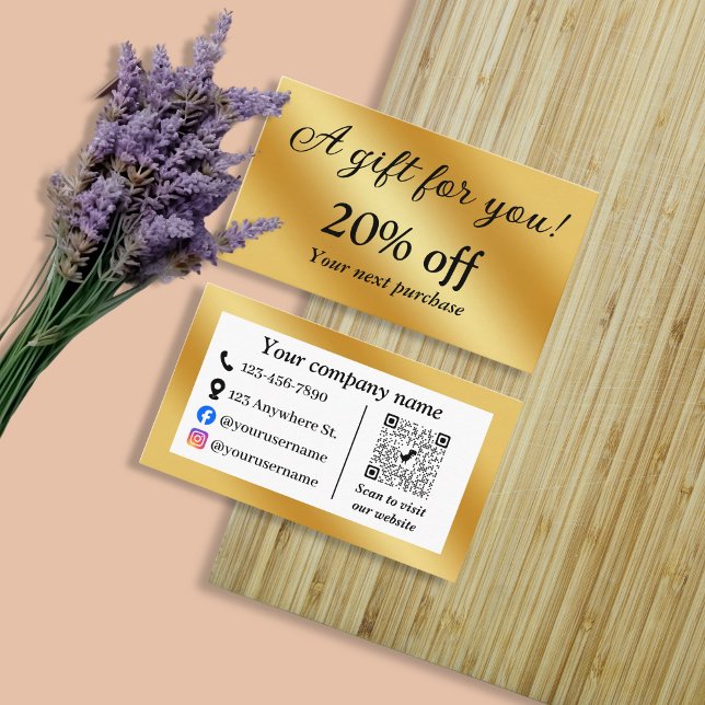 Cartão De Desconto Ouro de luxo metálico (Criador carregado)