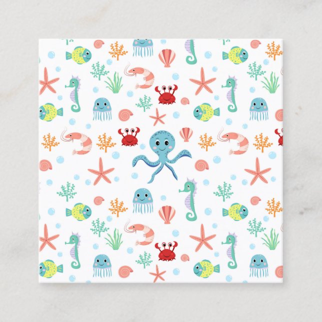 Cartão De Desconto Padrão do mundo do mar (Frente)