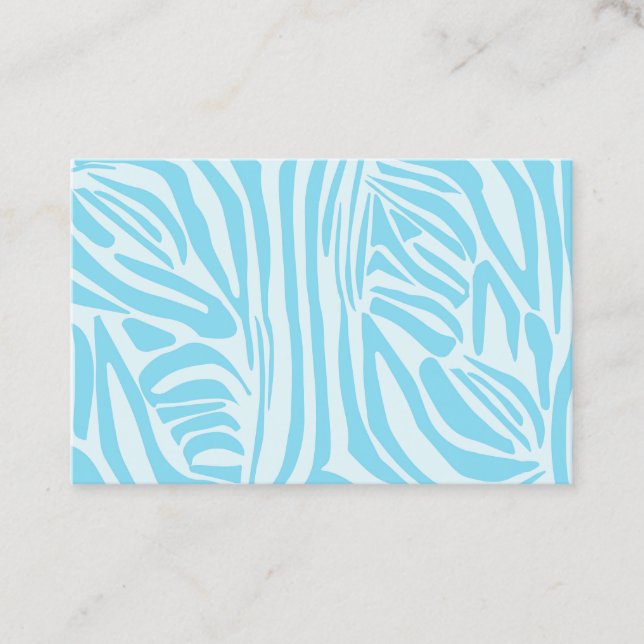 Cartão De Desconto Padrão Zebra Azul (Frente)