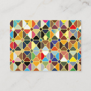 Cartão De Desconto Padrões geométricos multicolores com formas de o