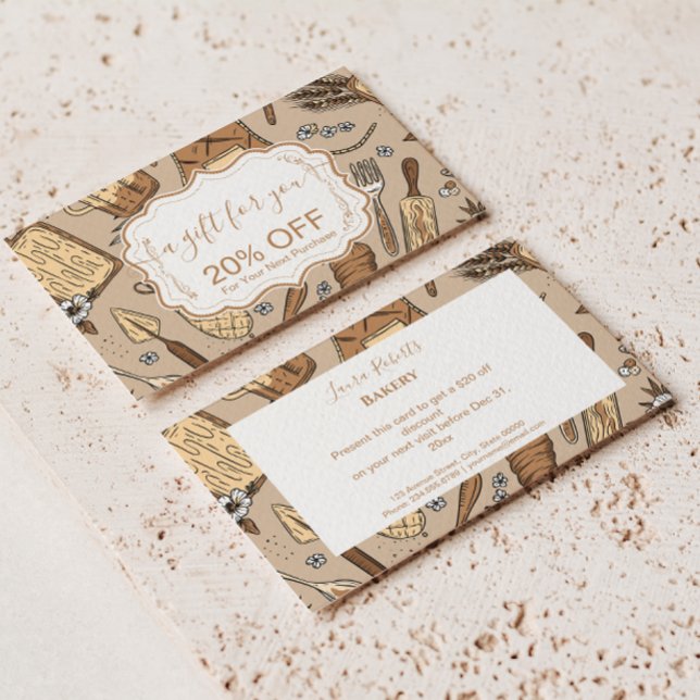 Cartão De Desconto Pastel Bakery Branding (Criador carregado)