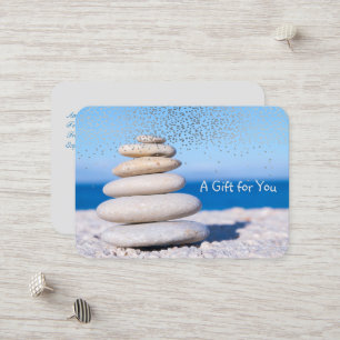 Cartão De Desconto Pedras Zen,Oceano,Confetti,Spa,Massagem