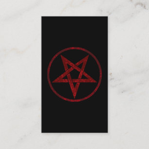 Cartão De Desconto Pentagrama do diabo vermelho