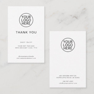 Cartão De Desconto Personalização simples minimalista do logotipo com
