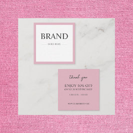 Cartão de desconto personalizado rosa moderno eleg