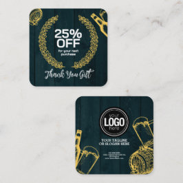 Cartão De Desconto Personalizar o Tema da Cerveja Verde Escura