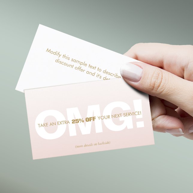 Cartão De Desconto Pink Customer Discount Loyalty Coupon Salon Spa (Criador carregado)