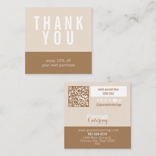 Cartão De Desconto Praça Catering Gourmet (Frente/Verso)