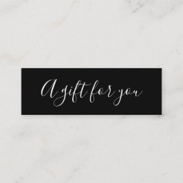 Cartão de desconto preto e branco minimalista eleg