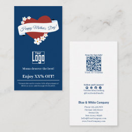 Cartão De Desconto Promoção Quadro de Flores Coração Vermelho Dia das