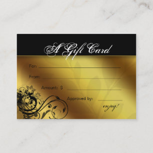 Cartão De Desconto Quadro floral Dourado da borboleta dos termas do