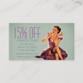 Cartão De Desconto retro afixar Cabelo Menina Composta Artista Cosmet