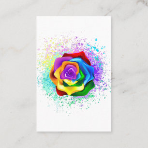 Cartão De Desconto Rosa de arco-íris colorido