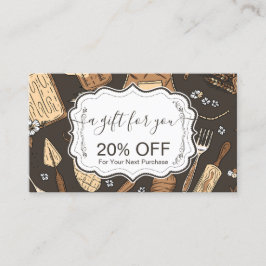 Cartão De Desconto Rustic Baking Business