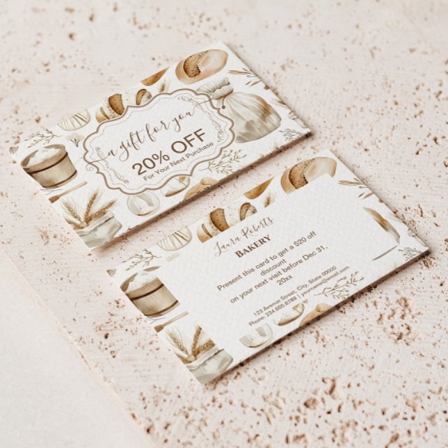 Cartão De Desconto Rustic Baking Business (Criador carregado)