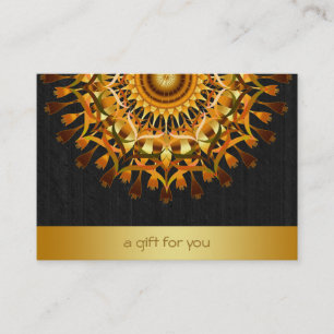Cartão De Desconto Salão de beleza Dourado da mandala de Lotus e