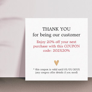 Cartão De Desconto Salão de Beleza Simples Moderno Obrigado Coupon