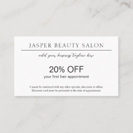 Cartão De Desconto Simples Elegante Professional Mínimo Código QR Mod