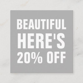 Cartão De Desconto Tendência minimalista simples cinzas modernas