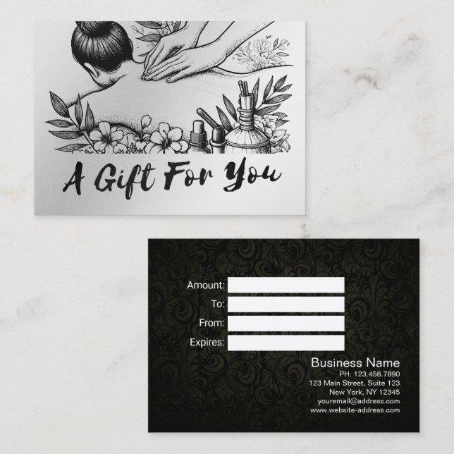 Cartão De Desconto Terapêutica de Massagem Terapia Mãos Energia Spa B (Frente/Verso)