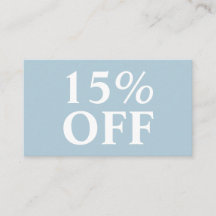 Trendy Pastel Blue Modern Discount Card