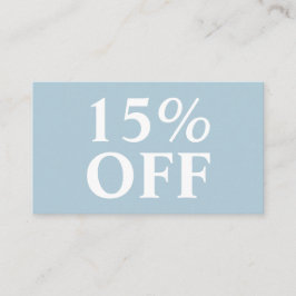 Cartão De Desconto Trendy Pastel Blue Modern Discount Card