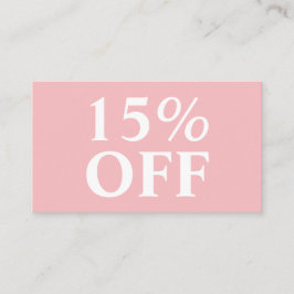 Cartão De Desconto Trendy Pastel Rosa Moderno