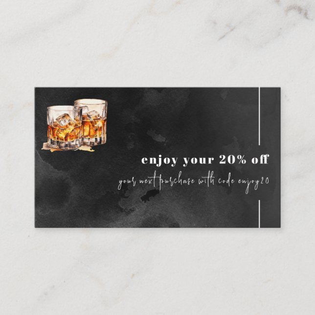 Cartão De Desconto Uísque preto (Frente)