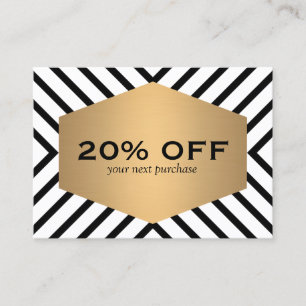 Cartão De Desconto Vale Dourado do emblema do teste padrão branco